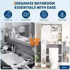 Mobiletto per bagno sopra il WC, organizer da bagno sopra il WC, porta carta igienica e mensole regolabili, scaffale salvaspazio per WC