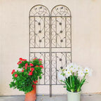 MAYEERTY 4-Pack 86.7x19.7in Metal Garden Trellis - Rustproof, Brown, for Outdoor Climbing Plants & Flowers