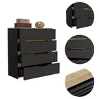 Comò a 4 cassetti Ampio spazio con cassetti spaziosi, Robusto legno ingegnerizzato, Piano superiore per spazi domestici versatili
