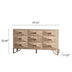 Cassettiera a 6 cassetti in legno chiaro, design moderno con cassetti scorrevoli per soggiorno/camera da letto/ingresso