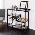 Carrello bar Zephs - Nero con specchio fumé - SEI