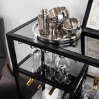 Carrello bar Zephs - Nero con specchio fumé - SEI