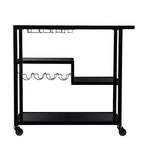 Carrello bar Zephs - Nero con specchio fumé - SEI