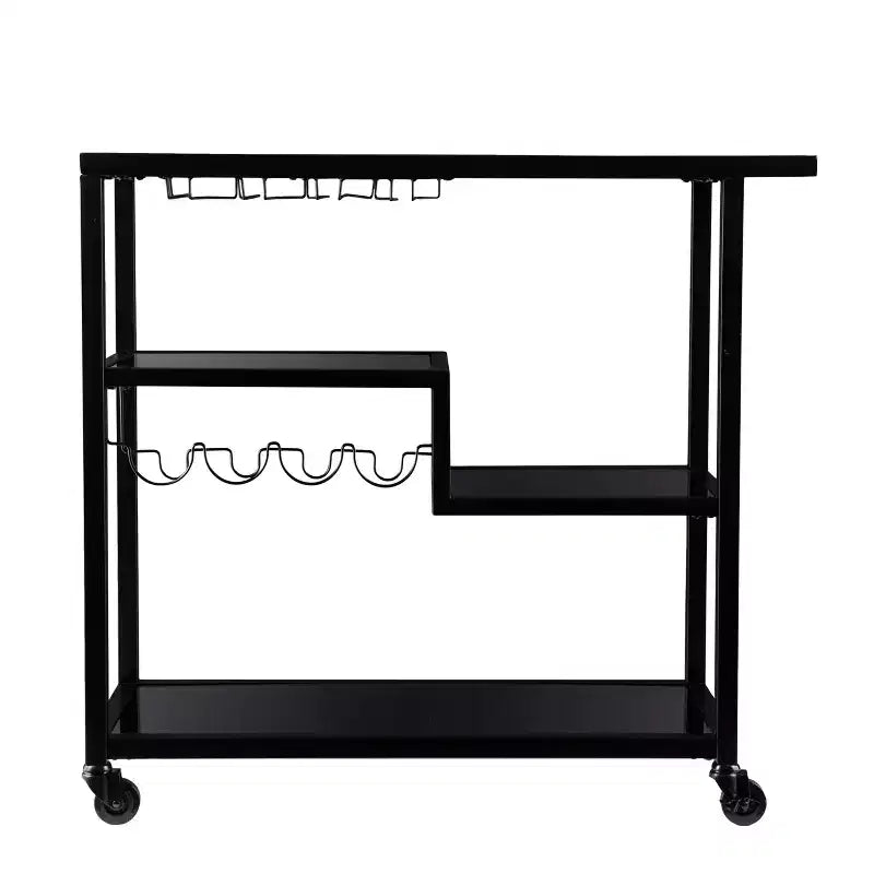Carrello bar Zephs - Nero con specchio fumé - SEI
