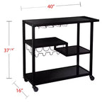 Carrello bar Zephs - Nero con specchio fumé - SEI