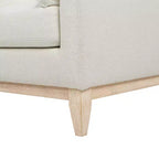 Poltrona accentuata moderna stile "farmhouse" Pasadena 36, ampia, color bianco lino