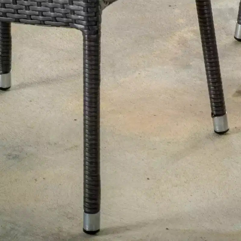 Poltrona impilabile grigia in PE Wicker 1 pezzo resistente alle intemperie salvaspazio per patio