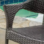 Poltrona impilabile grigia in PE Wicker 1 pezzo resistente alle intemperie salvaspazio per patio