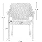 Poltrona impilabile grigia in PE Wicker 1 pezzo resistente alle intemperie salvaspazio per patio
