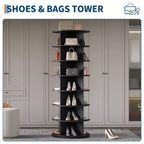 Torre scarpiera girevole a 7 livelli, organizer per scarpe rotante autoportante, espositore verticale per scarpe girevole a 360°, scarpiera rotonda
