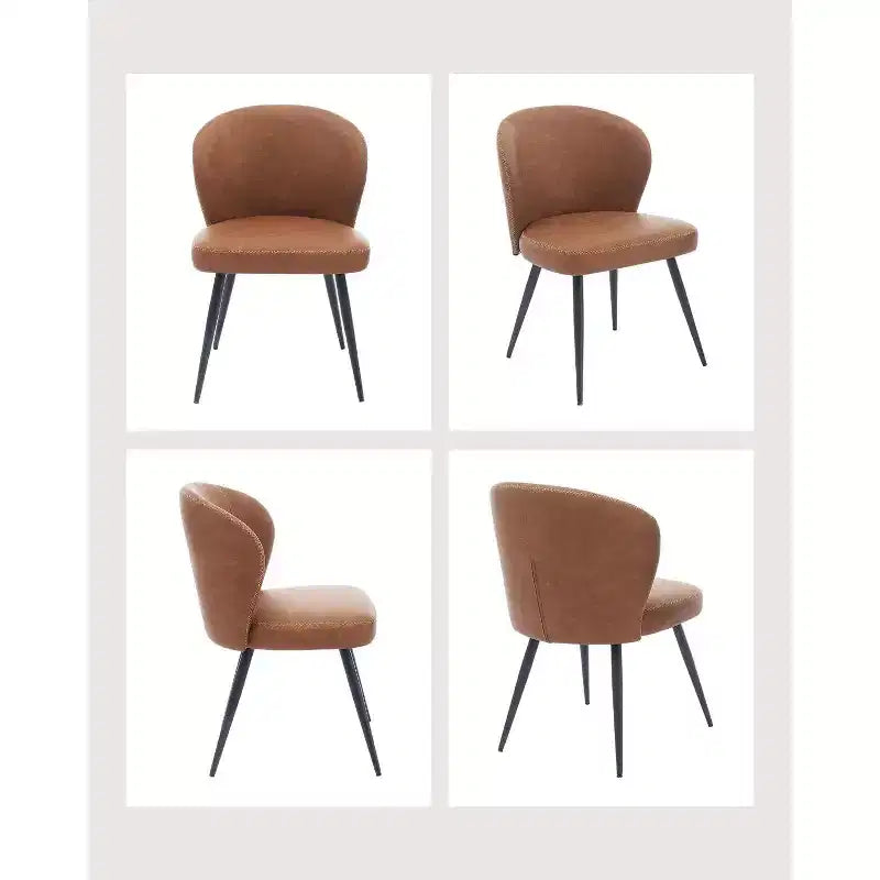 Set di 2 sedie da pranzo, sedie da cucina ergonomiche rivestite in pelle, gambe in acciaio, facili da pulire, portata 120 kg