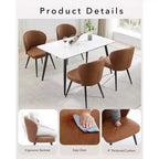 Set di 2 sedie da pranzo, sedie da cucina ergonomiche rivestite in pelle, gambe in acciaio, facili da pulire, portata 120 kg