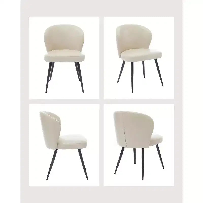 Set di 2 sedie da pranzo, sedie da cucina ergonomiche rivestite in pelle, gambe in acciaio, facili da pulire, portata 120 kg