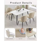 Set di 2 sedie da pranzo, sedie da cucina ergonomiche rivestite in pelle, gambe in acciaio, facili da pulire, portata 120 kg