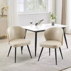Set di 2 sedie da pranzo, sedie da cucina ergonomiche rivestite in pelle, gambe in acciaio, facili da pulire, portata 120 kg