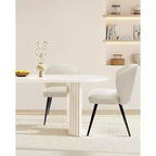 Set di 2 sedie da pranzo, sedie da cucina ergonomiche rivestite in pelle, gambe in acciaio, facili da pulire, portata 120 kg