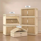Contenitori portaoggetti pieghevoli a 3/4/5 livelli, armadietto portaoggetti pieghevole con porta magnetica e ruote bloccabili, contenitori portaoggetti impilabili