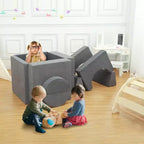 Divano da gioco per bambini, set 8 pezzi - Divano modulare costruibile per bambini (grigio scuro)