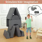 Divano da gioco per bambini, set 8 pezzi - Divano modulare costruibile per bambini (grigio scuro)