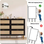 Cassettiera a sei cassetti in PB+MDF e Rattan Intrecciato - Mobiletto in Rattan, Superficie in Melamina a Tre Strati, Sei Cassetti, Piedini con Ferramenta Dorata