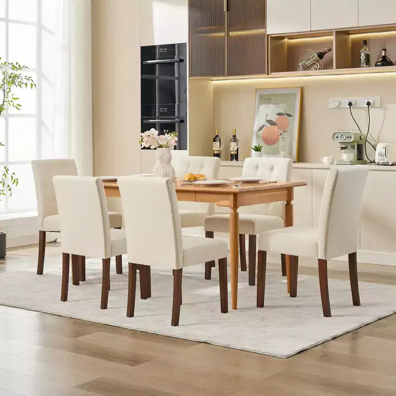Set di 2 sedie da pranzo imbottite, sedie da cucina trapuntate con seduta imbottita, comode sedie laterali senza braccioli, sedie Parson d'accento per soggiorno