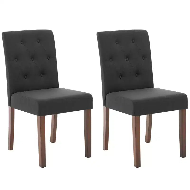 Set di 2 sedie da pranzo imbottite, sedie da cucina trapuntate con seduta imbottita, comode sedie laterali senza braccioli, sedie Parson d'accento per soggiorno