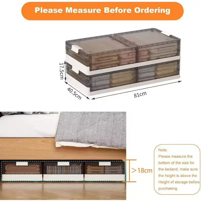 Contenitori salvaspazio sottoletto con ruote, contenitori impilabili con coperchio, organizer estraibile per camera da letto, dormitorio, armadio, confezione da 2