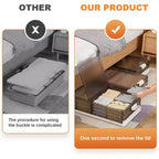 Contenitori salvaspazio sottoletto con ruote, contenitori impilabili con coperchio, organizer estraibile per camera da letto, dormitorio, armadio, confezione da 2