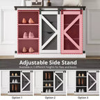 Mobile da ingresso 5-in-1 multifunzione con scarpiera, appendiabiti laterale regolabile, attaccapanni e tavolo da toeletta. Design angolare - Perfetto per l'ingresso