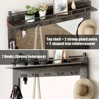 Mobile da ingresso 5-in-1 multifunzione con scarpiera, appendiabiti laterale regolabile, attaccapanni e tavolo da toeletta. Design angolare - Perfetto per l'ingresso