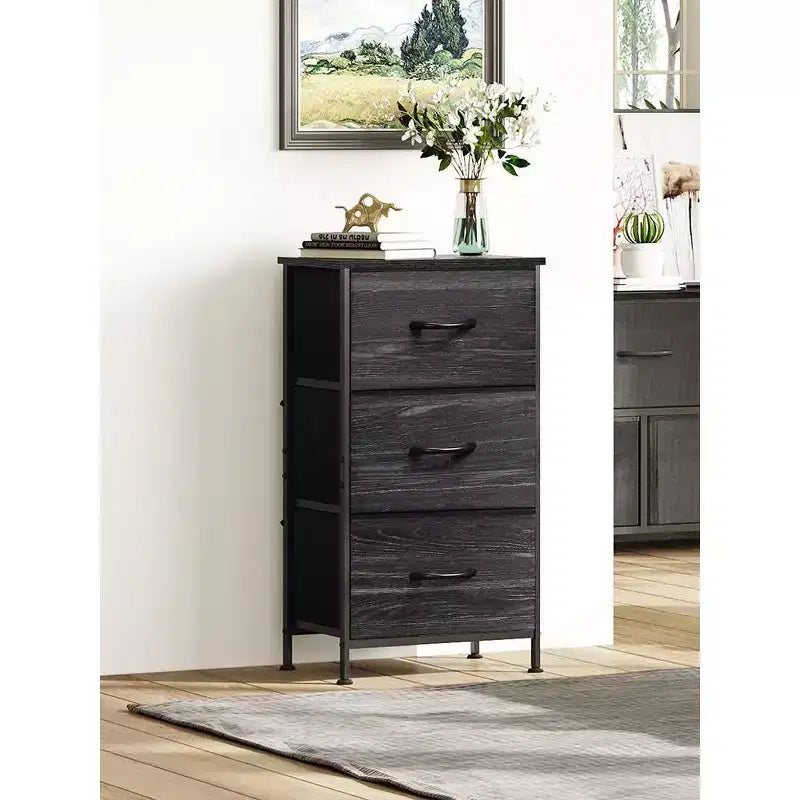 Comodino con 3 cassetti, organizer contenitore in tessuto per camera da letto, corridoio, ingresso, armadi