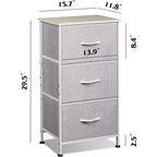 Comodino con 3 cassetti, organizer contenitore in tessuto per camera da letto, corridoio, ingresso, armadi