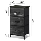 Comodino con 3 cassetti, organizer contenitore in tessuto per camera da letto, corridoio, ingresso, armadi