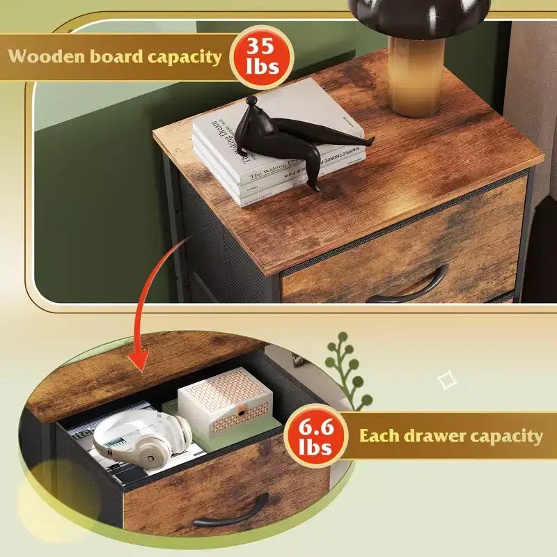 Comodino con 3 cassetti, organizer contenitore in tessuto per camera da letto, corridoio, ingresso, armadi