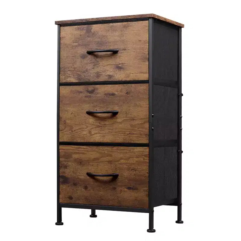Comodino con 3 cassetti, organizer contenitore in tessuto per camera da letto, corridoio, ingresso, armadi
