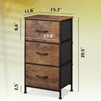 Comodino con 3 cassetti, organizer contenitore in tessuto per camera da letto, corridoio, ingresso, armadi