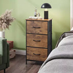 Comodino con 3 cassetti, organizer contenitore in tessuto per camera da letto, corridoio, ingresso, armadi
