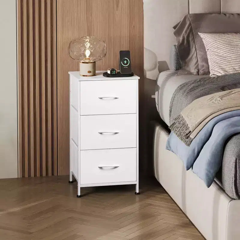 Comodino con 3 cassetti, organizer contenitore in tessuto per camera da letto, corridoio, ingresso, armadi