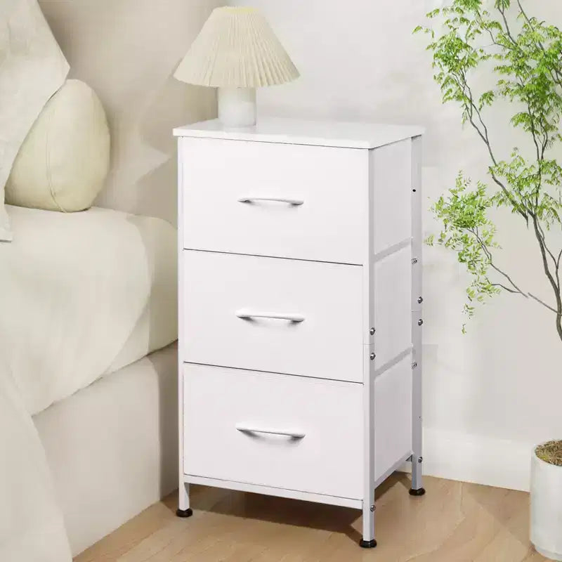Comodino con 3 cassetti, organizer contenitore in tessuto per camera da letto, corridoio, ingresso, armadi