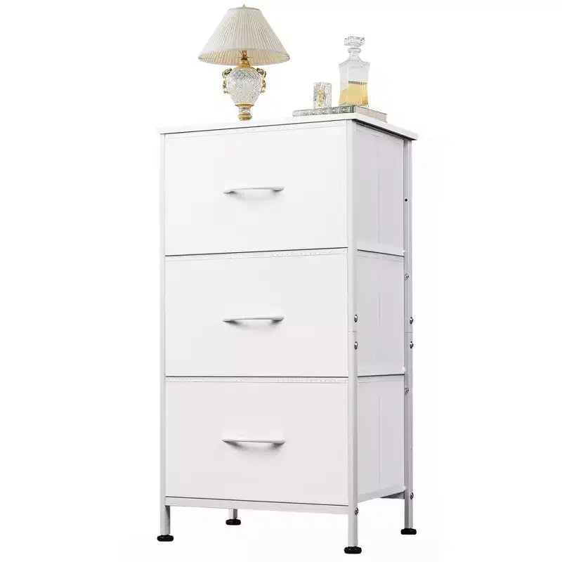 Comodino con 3 cassetti, organizer contenitore in tessuto per camera da letto, corridoio, ingresso, armadi