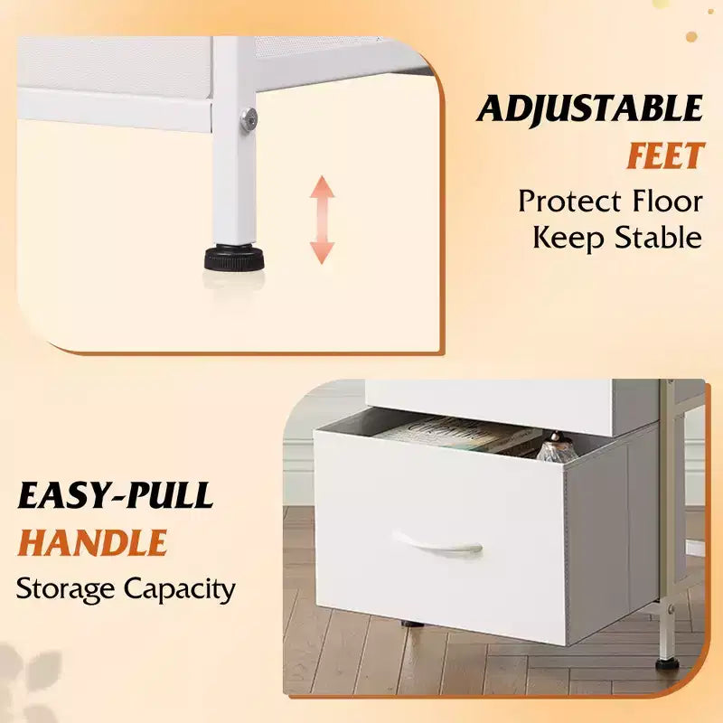 Comodino con 3 cassetti, organizer contenitore in tessuto per camera da letto, corridoio, ingresso, armadi