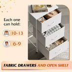 Comodino con 3 cassetti, organizer contenitore in tessuto per camera da letto, corridoio, ingresso, armadi