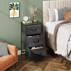 Comodino con 3 cassetti, organizer contenitore in tessuto per camera da letto, corridoio, ingresso, armadi
