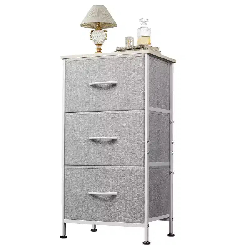 Comodino con 3 cassetti, organizer contenitore in tessuto per camera da letto, corridoio, ingresso, armadi