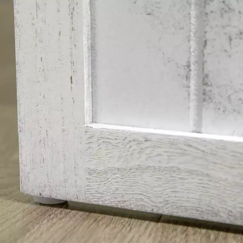 Divisorio Pieghevole a 4 Pannelli per la Privacy in Legno Venato Bianco 63,25x67x0,75