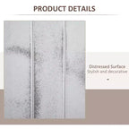 Divisorio Pieghevole a 4 Pannelli per la Privacy in Legno Venato Bianco 63,25x67x0,75