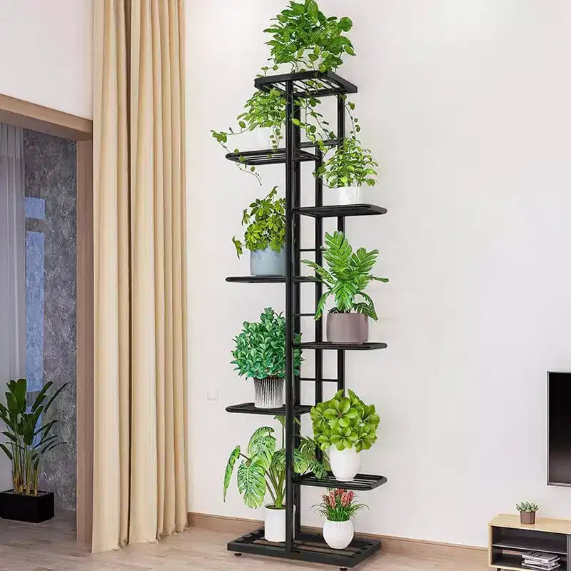 Fioriera verticale a 8 ripiani, supporto per piante a più livelli, scaffale in metallo per patio, giardini, camera da letto, soggiorno ad angolo, balcone