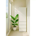 Mobile armadio modulare sottile in legno Elise con cassetti, bianco