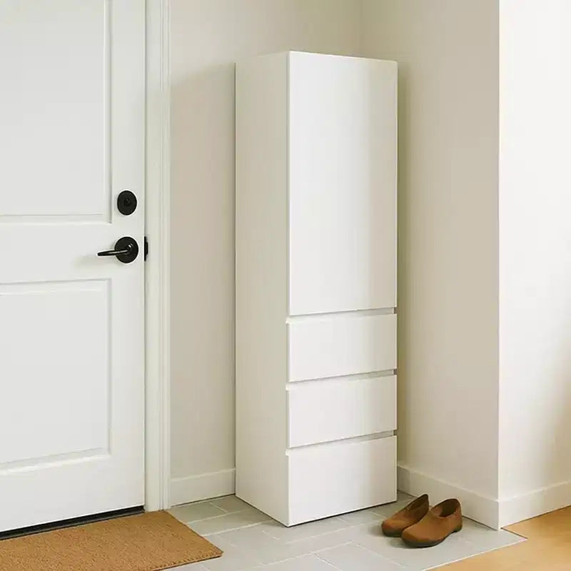 Mobile armadio modulare sottile in legno Elise con cassetti, bianco